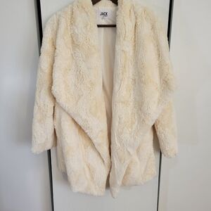 Jack by BB Dakota Women's Cream Faux Fur Coat